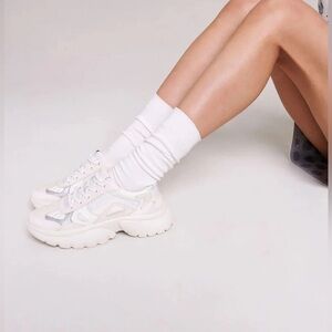 Maje H18 Faster Chunky Leather White Trainer Sneakers size 38